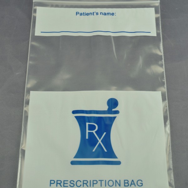 Pharmacy Zipper Lock Reclosable Bag with “RX” print