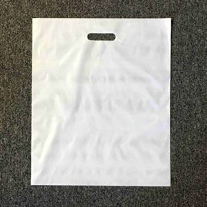 White C Cut Handle Bag 15 x 18