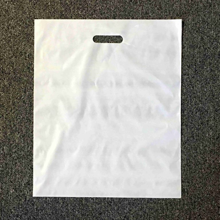 White C Cut Handle Bag 15 x 18