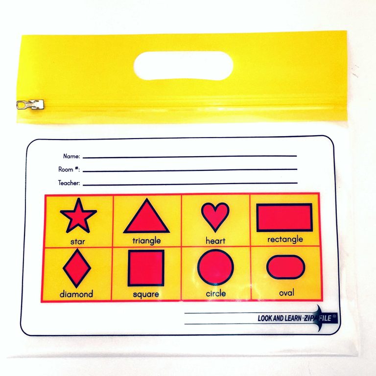 Yellow Handle Shapes ZIPAFILE Look and Learn Bag